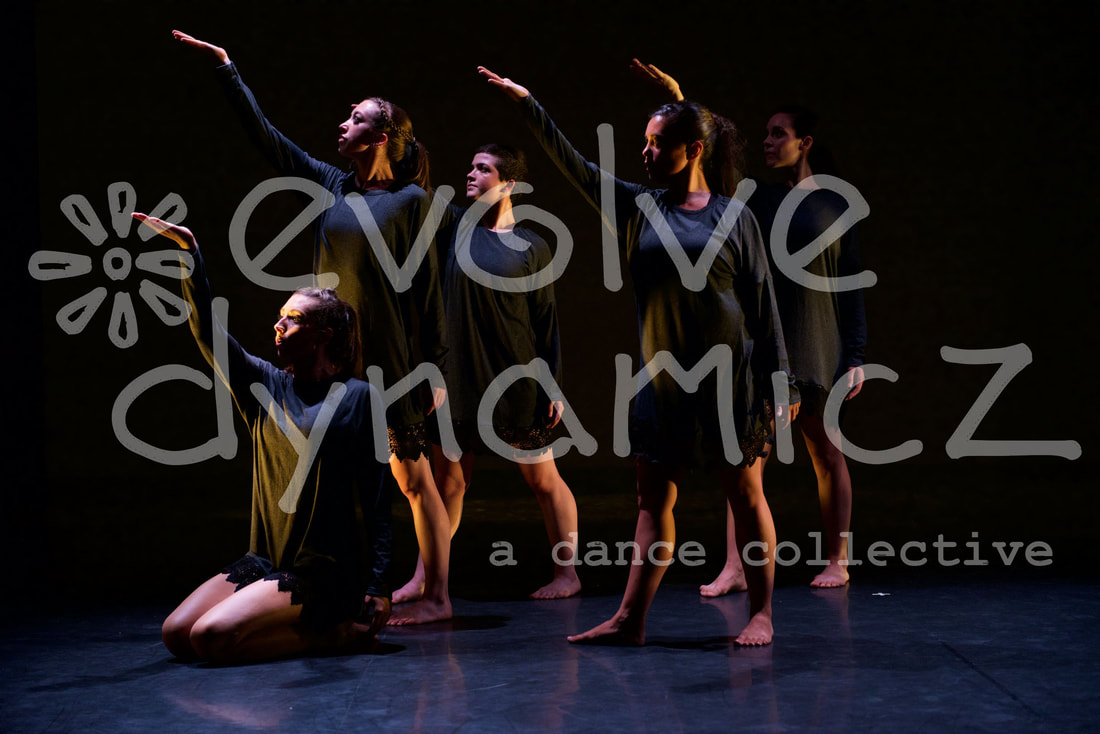 evolve dynamicz logo over dancers looking to the left