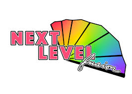 A rainbow fan with the text "Next Level Fusion"